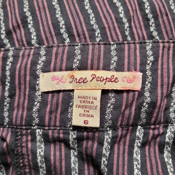 Free people Y2K Stiped Skirt with Flower Applicate - Picture 2 of 5